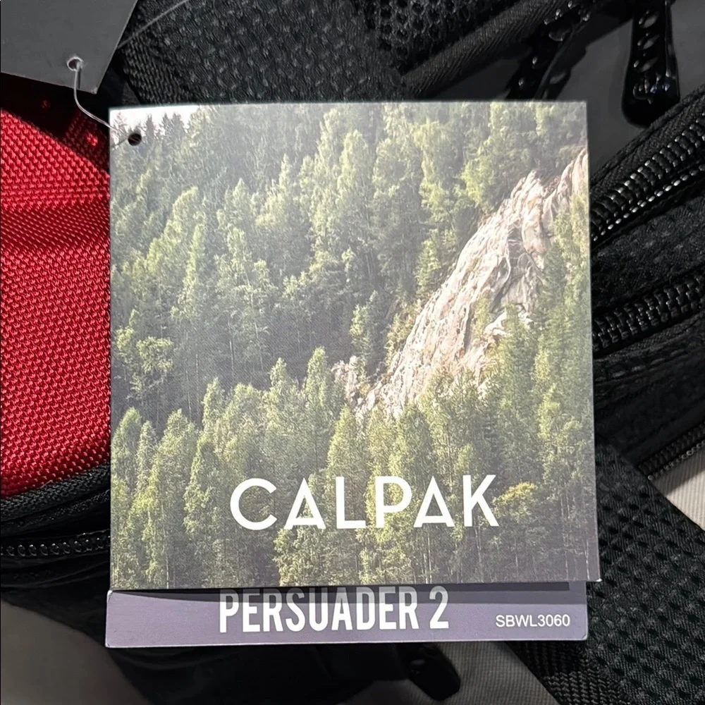 CALPAK Rolling Laptop Tote Carry On Wheeled Bag Black Red - Picture 11 of 13